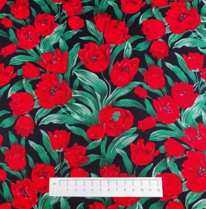 Fabric by the Metre - 786 Tulips - Black